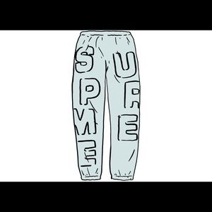 Supreme Cutout Letters Sweatpants- Ice Blue